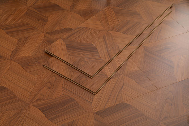 Walnut-colored Customerized Laminate Flooring